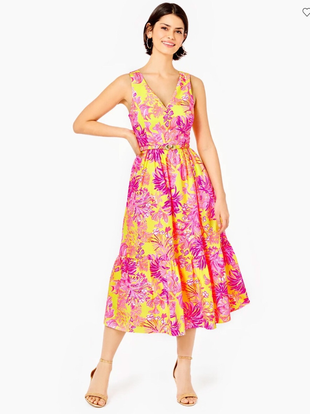 NWT Lilly Pulitzer Bri V-neck cotton midi dress size 14 - original retail $258 - Picture 11 of 11